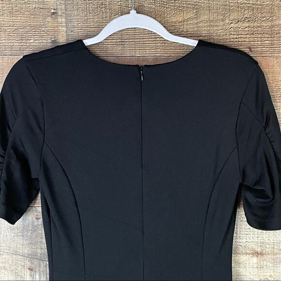 Cabi 3827 Minimalist Dress Shirred Short Sleeve Solid Black Size XS - Picture 9 of 11